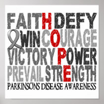 Hope Word Collage Parkinson's Disease Poster