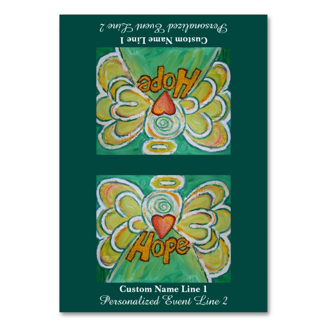 Hope Word Inspirational Angel Custom Table Tents Number (Front)