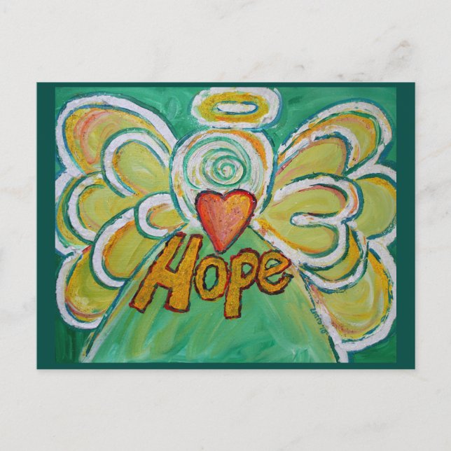 Hope Word Inspirational Angel Postcard (Front)