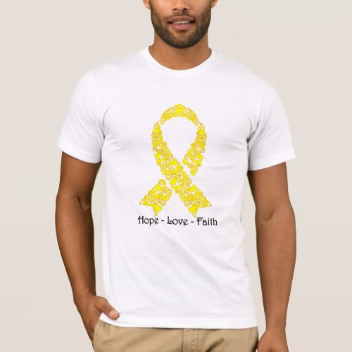 Hope Yellow Awareness Ribbon T_Shirt