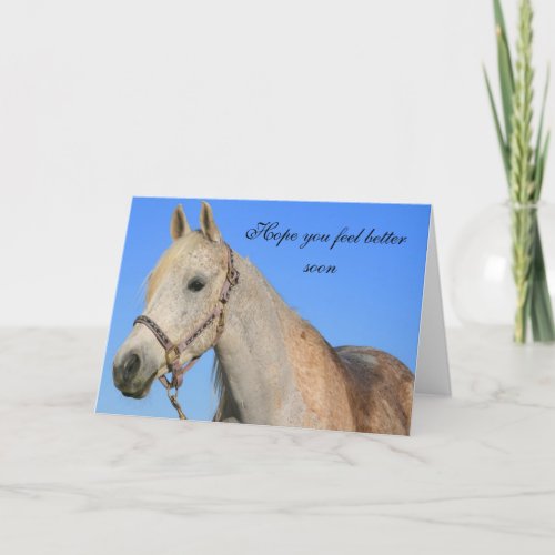 Hope you feel better horse greeting card