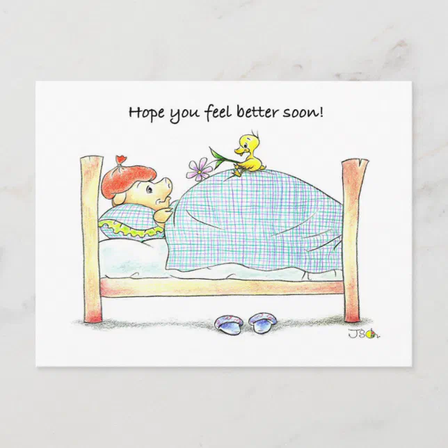 Hope you feel better soon! postcard | Zazzle