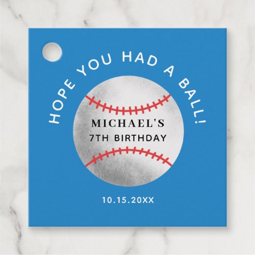 Hope You Had A Ball Baseball Sport Birthday Party Favor Tags