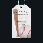 Hope You Had A Ball Boys Baseball Birthday Party Gift Tags<br><div class="desc">Cute kid's sport theme birthday party favor tag featuring illustrations of a baseball and bats with the text that says "Thank you for swinging by. I hope you had a ball!" Customize this product by adding your child's name,  age,  and event date.</div>
