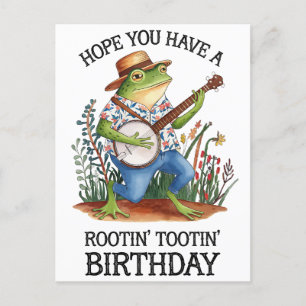 Hope You Have A Rootin' Tootin' Birthday Frog Postcard