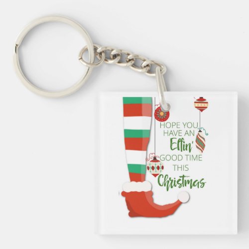 hope you have an elfin good time this christmas keychain