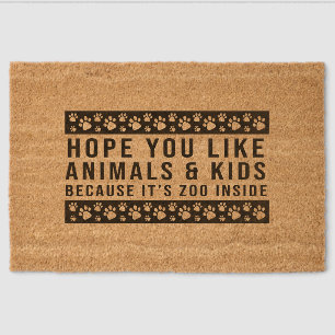 hope you like animals and kids fiber doormat