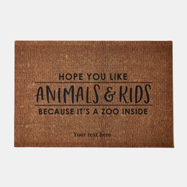 Hope you like animals & kids doormat (Front)