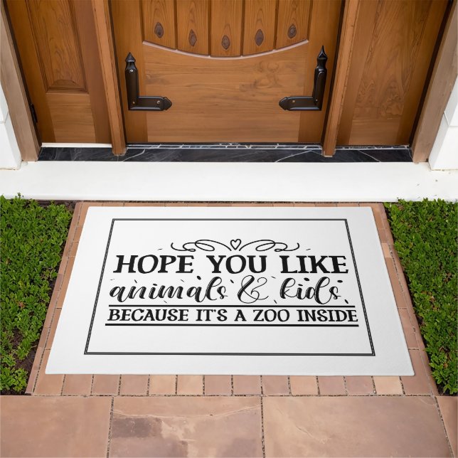 Hope You Like Dogs and Kids Doormat (Outdoor)