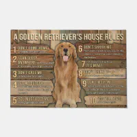 Golden Retriever Dog Personalized Door Mat, Zazzle