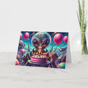 Hope Your Birthday is Out of this World Alien Card