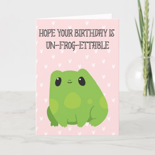 Hope Your Birthday is Un_Frog_ettable  Holiday Card