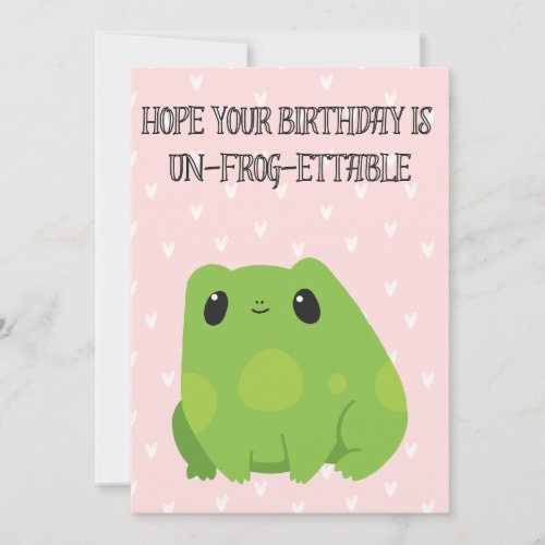 Hope Your Birthday is Un_Frog_ettable  Holiday Card