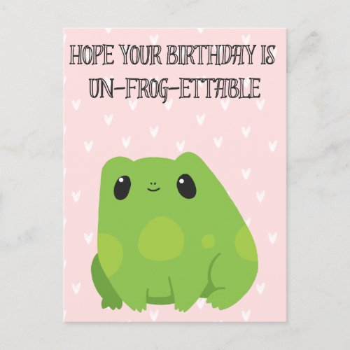 Hope Your Birthday is Un_Frog_ettable  Holiday Postcard