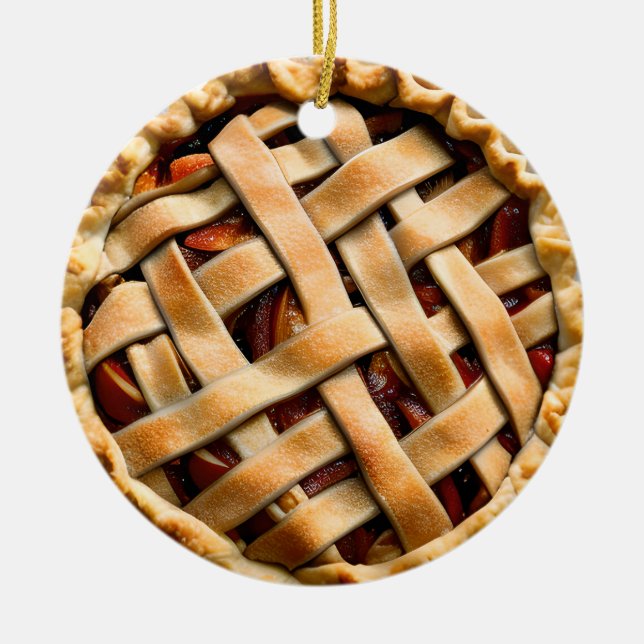 Hope Your Christmas is Peachy Ceramic Ornament (Front)