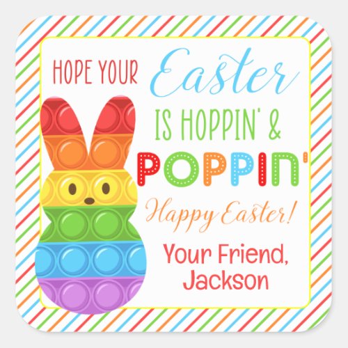 Hope Your Easter is Hoppin  Poppin Square Sticker