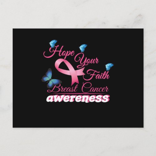 Hope Your Faith Breast Cancer Awareness Announcement Postcard