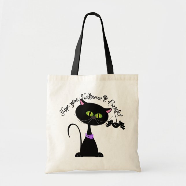 Hope Your Halloween Is Purrfect Trick or Treat Bag (Front)