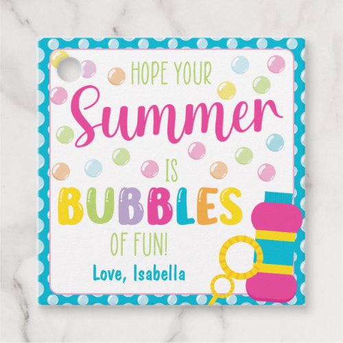 Hope Your Summer is Bubbles of Fun Favor Tags