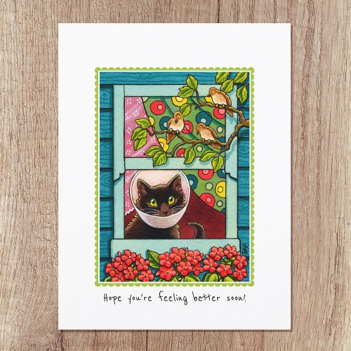 Hope youre feeling better soon Cute Cat Postcard