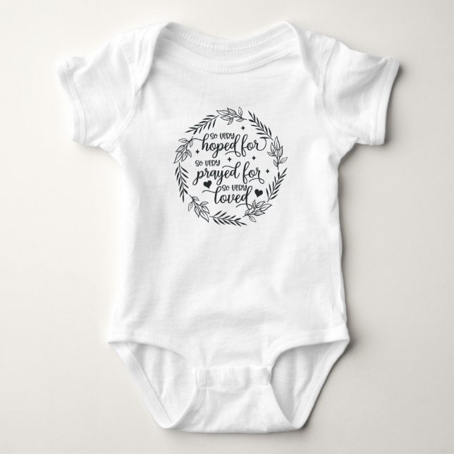 Hoped For, Prayed For, Loved IVF Baby Baby Bodysuit (Front)