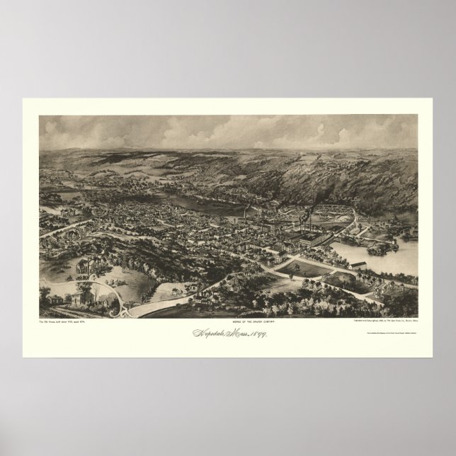 Hopedale, MA Panoramic Map - 1899 Poster (Front)
