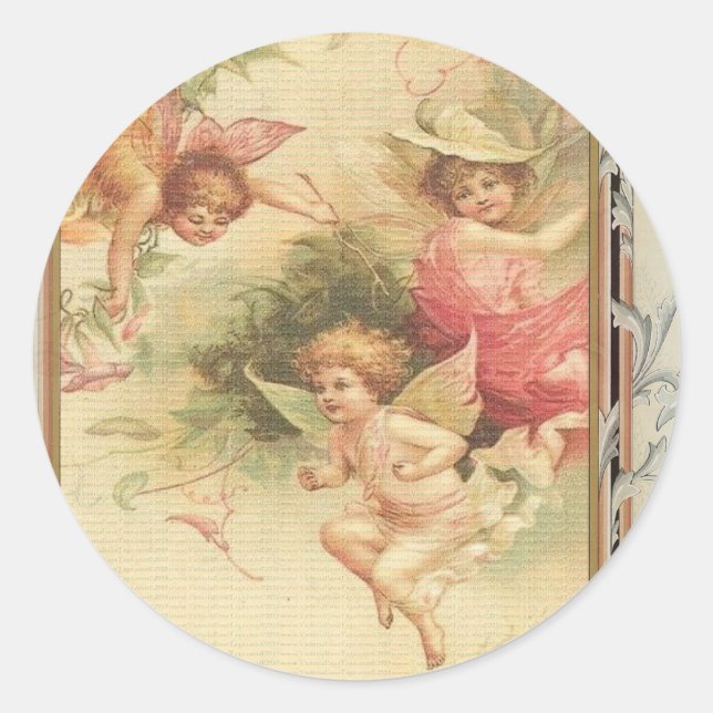 Hopeful - Angels & Flowers Classic Round Sticker (Front)