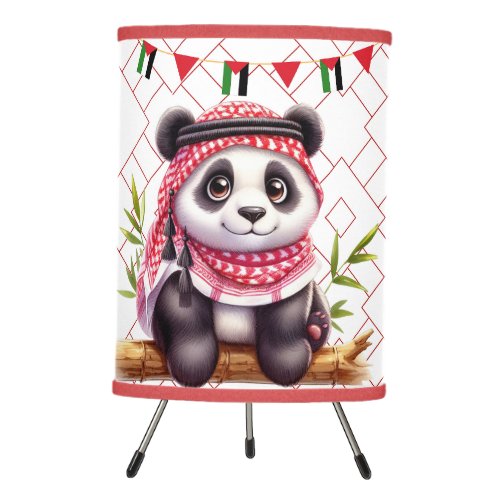 Hopeful Beacon Panda of Palestine Tripod Lamp