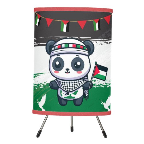 Hopeful Beacon Panda of Palestine Tripod Lamp