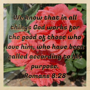 Hopeful Bible Verse Romans 8:28 Roses Christian Jigsaw Puzzle