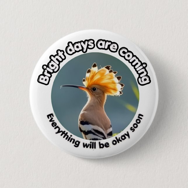 Hopeful Hoopoe Button (Front)