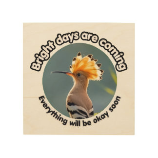 Hopeful Hoopoe Wood Wall Art