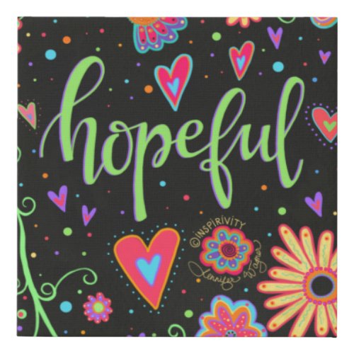 Hopeful Inspirivity Faux Canvas Print