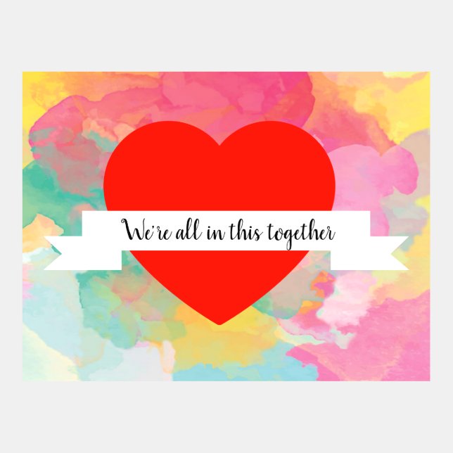 Hopeful Message Love Heart Postcard Template (Front)
