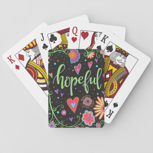 Hopeful Pretty Floral Fun Cheerful Inspirivity Playing Cards