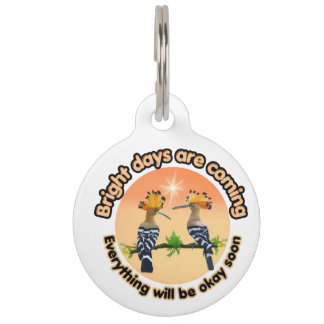 Hopeful Sunrise Hoopoe Birds- Bright Days Pet ID Tag