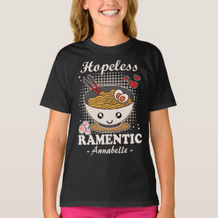 Hopeless Ramentic Funny Romantic Ramen - Black T-Shirt
