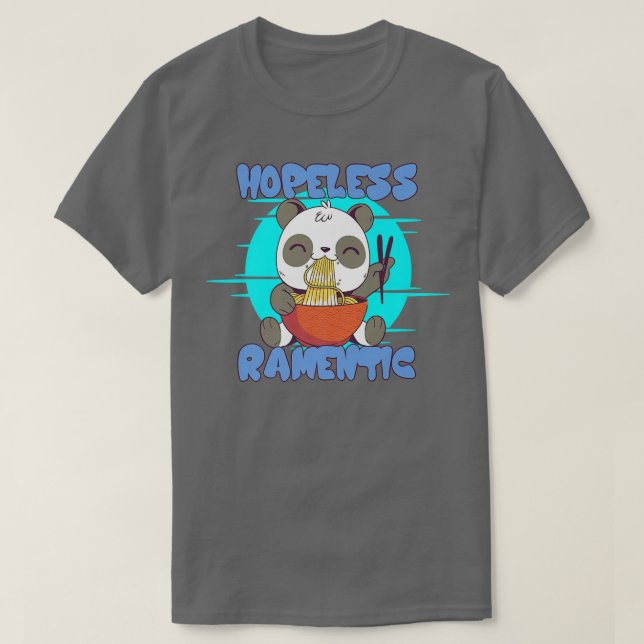 Hopeless Ramentic Ramen Noodles Lover For Cute Cat T-Shirt (Design Front)