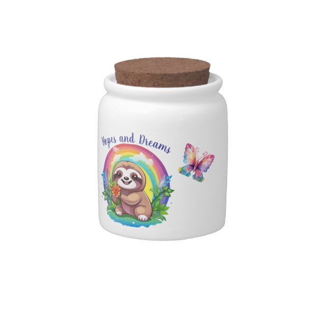 Hopes and dreams sloth money or candy jar (Front)
