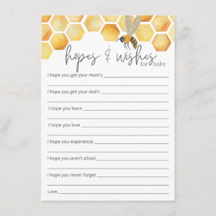 Hopes & Wishes Bees Baby Shower Insert