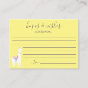 Hopes & Wishes for the Mama Llama Baby Shower Cute Enclosure Card