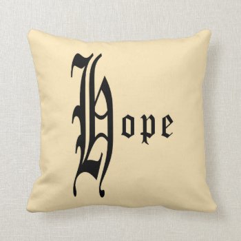 Hopetypography Design Throw Pillow by BamalamArt at Zazzle