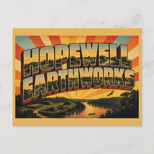 Hopewell Earthworks Ohio River Valley Forest Art Postcard
