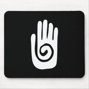 Hopi Hand symbol heal spiral palm native american Mouse Pad
