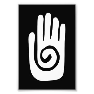 Hopi Hand symbol heal spiral palm native american Photo Print