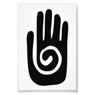 Hopi Hand symbol heal spiral palm native american Photo Print