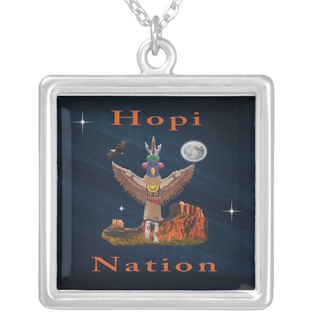 Hopi Indian Silver Plated Necklace (Front)