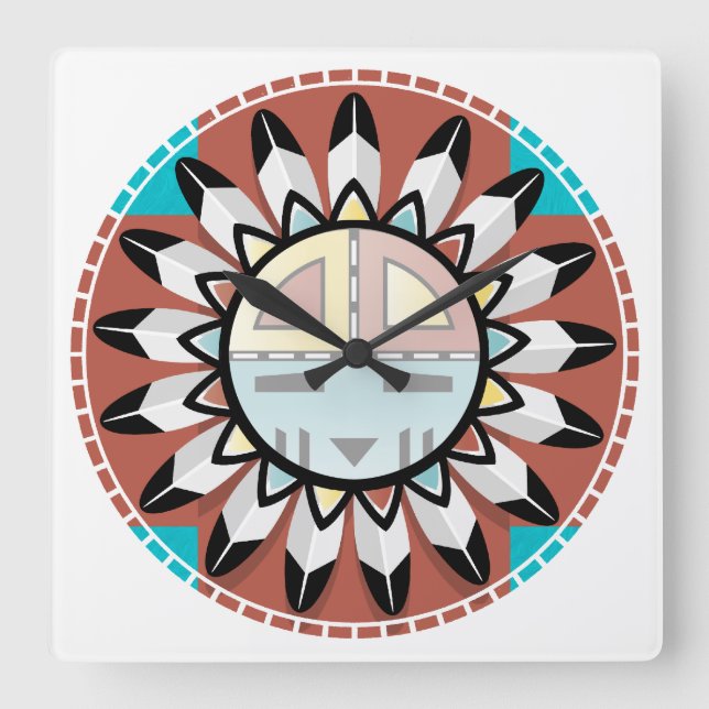 Hopi Kachina Mask Clock (Front)