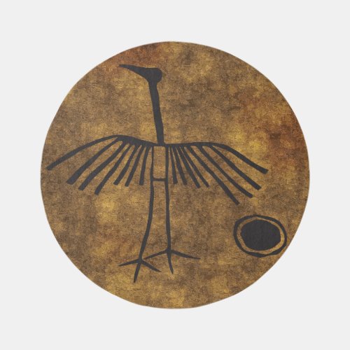 Hopi Mama Thunderbird Petroglyphs Egg Outdoor Rug