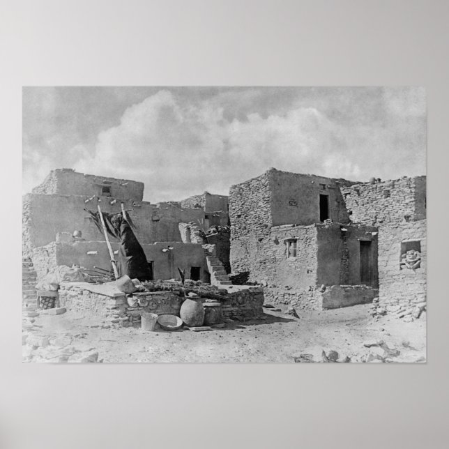 Hopi (Moqui) Indians Snake Kiva Oraibi Pueblo Poster (Front)